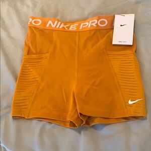 Nike Women's Orange Pro Shorts